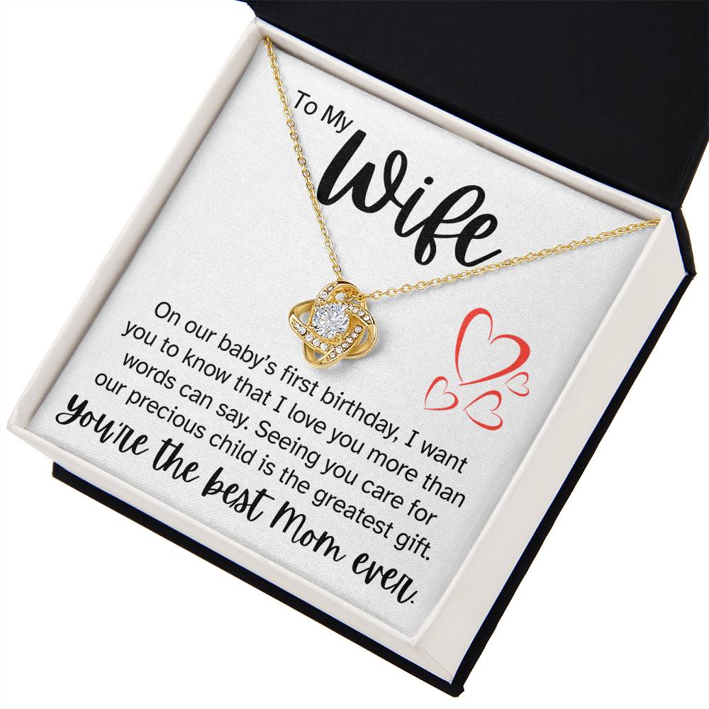 To My Wife - Best Mom Ever - Love Knot Necklace