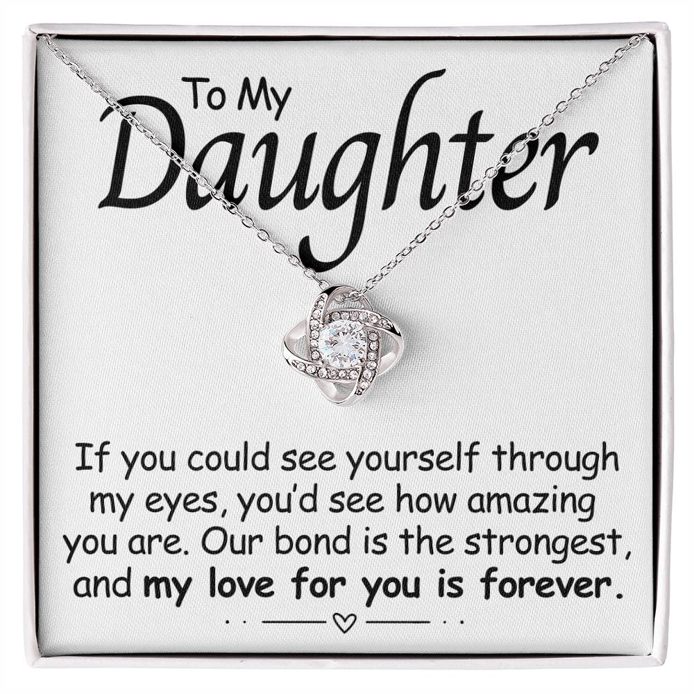 To My Daughter - Love You Forever - Love Knot Necklace