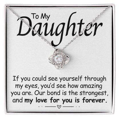 To My Daughter - Love You Forever - Love Knot Necklace