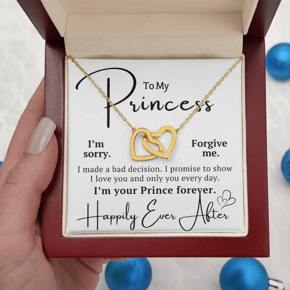 To My Princess - I'm Your Prince - Interlocking Hearts Necklace